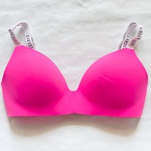 34D VS Bra No Wire lightly lined hot pink fuchsia convertible BARBIE